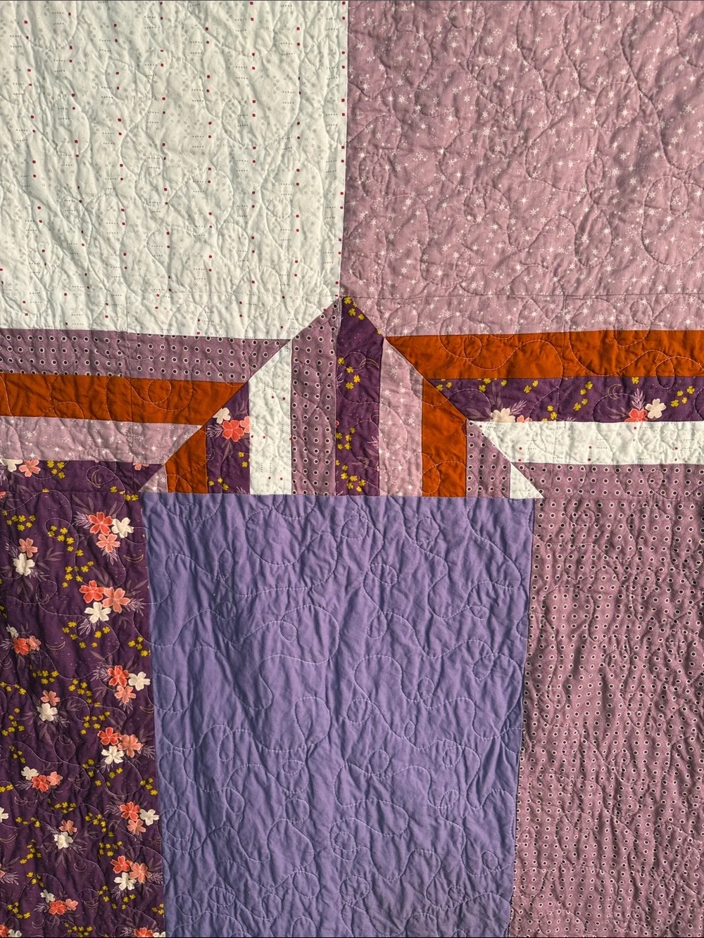 Beequilted colorful patchwork